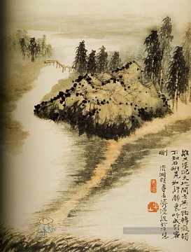 Shitao de l’autre côté de l’eau 1694 Art chinois traditionnel Peinture à l'huile